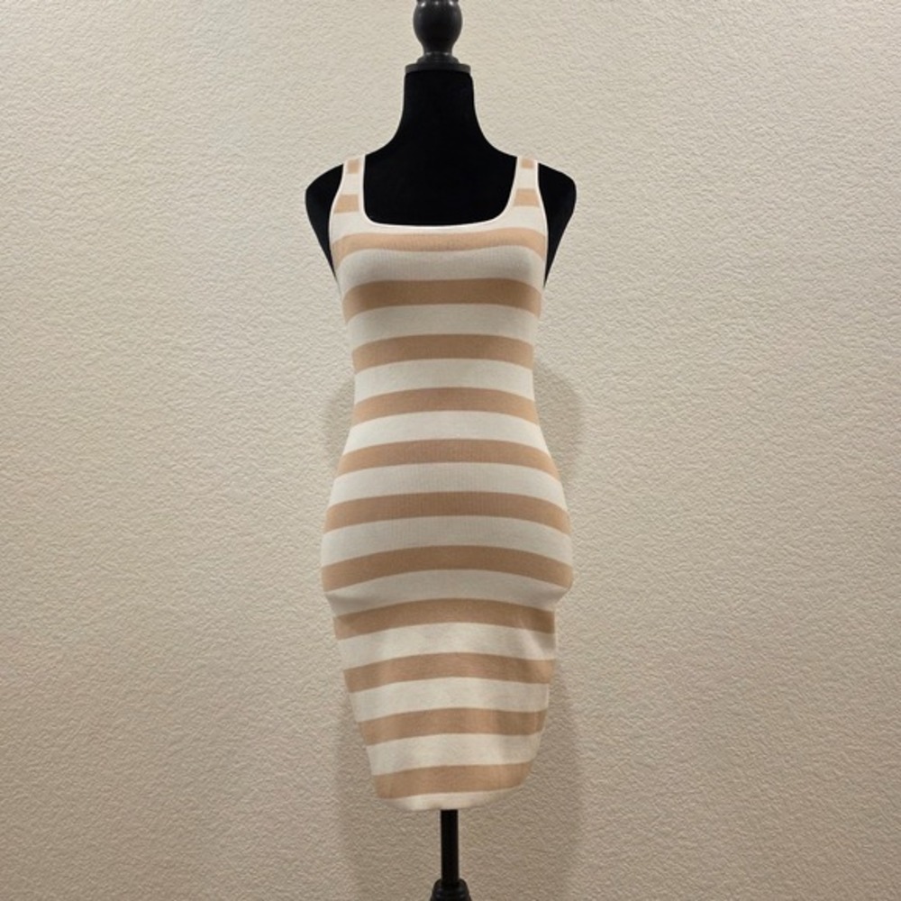 Babaton Women‎ Mini Bodycon Tank Dress Size S Striped Square Neck Sleeveless